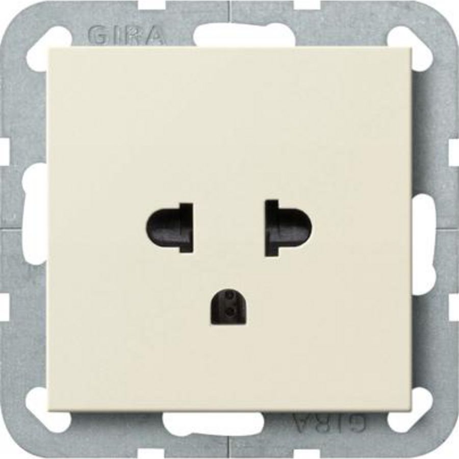 wandcontactdoos EURO-US System 55 creme wit