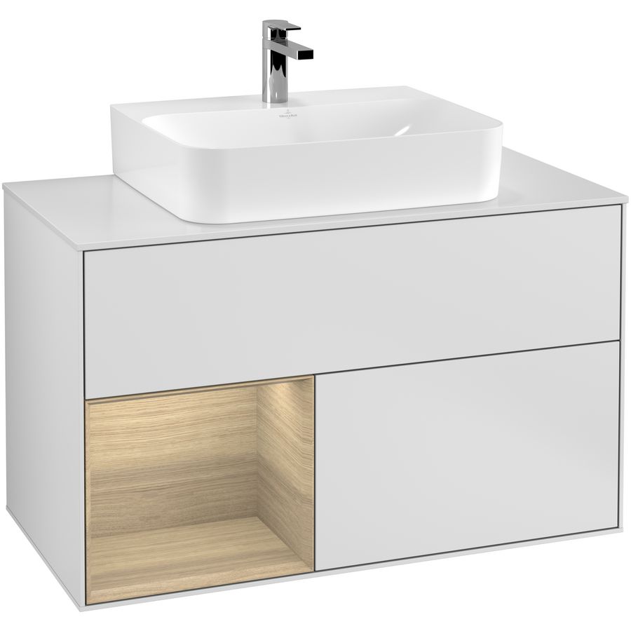 Wastafelonderkast Finion 1000x603x501mm White Matt Lacquer F111PCMT