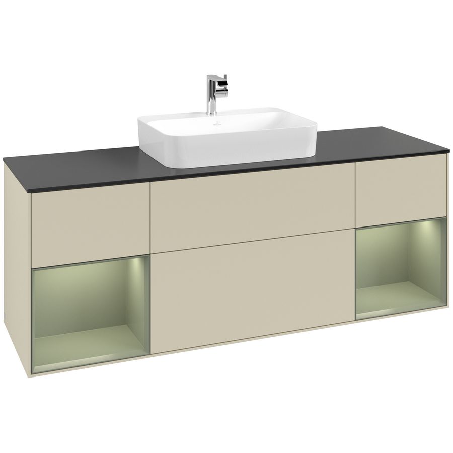 Wastafelonderkast Finion 1600x603x501mm S.Grey Matt Lacquer G452GMHJ