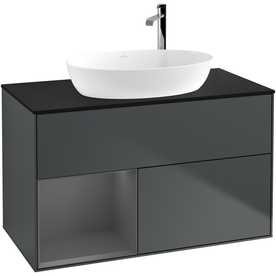 Wastafelonderkast Finion 1000x603x501mm Mid.Blue Matt Lacquer G892GKHG