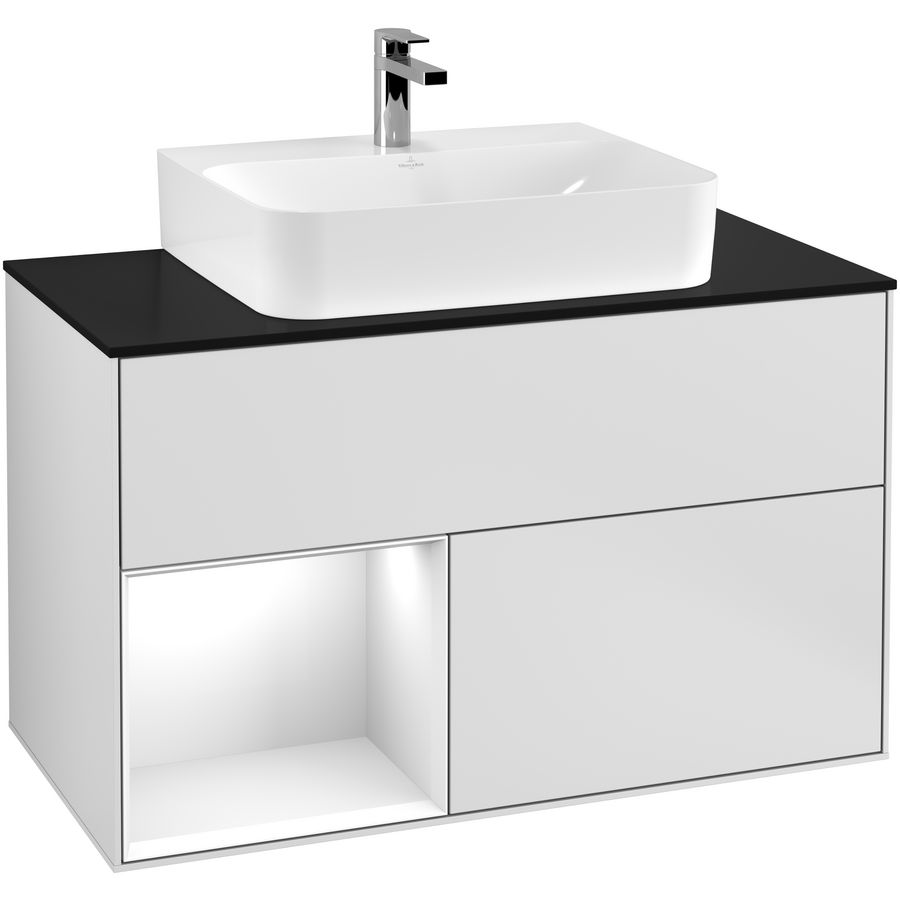 Wastafelonderkast Finion 1000x603x501mm White Matt Lacquer F112GFMT