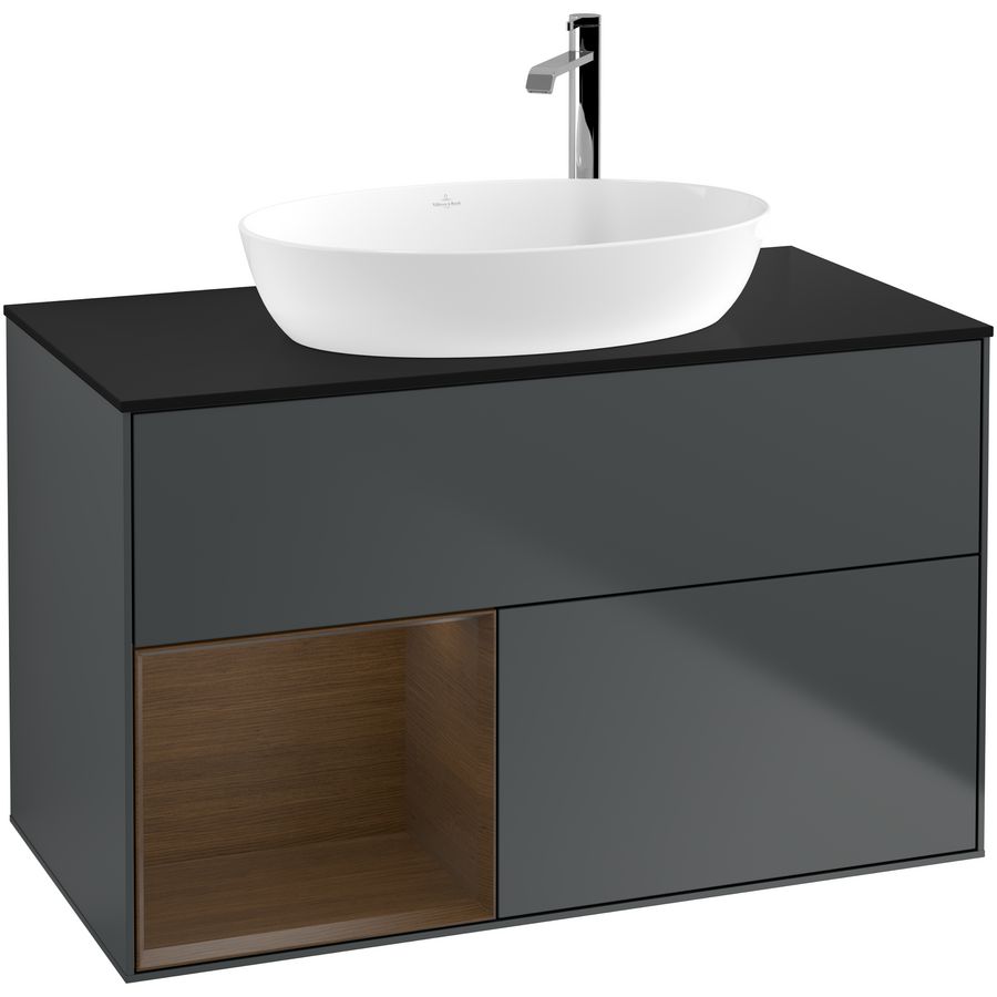 Wastafelonderkast Finion 1000x603x501mm Mid.Blue Matt Lacquer G892GNHG