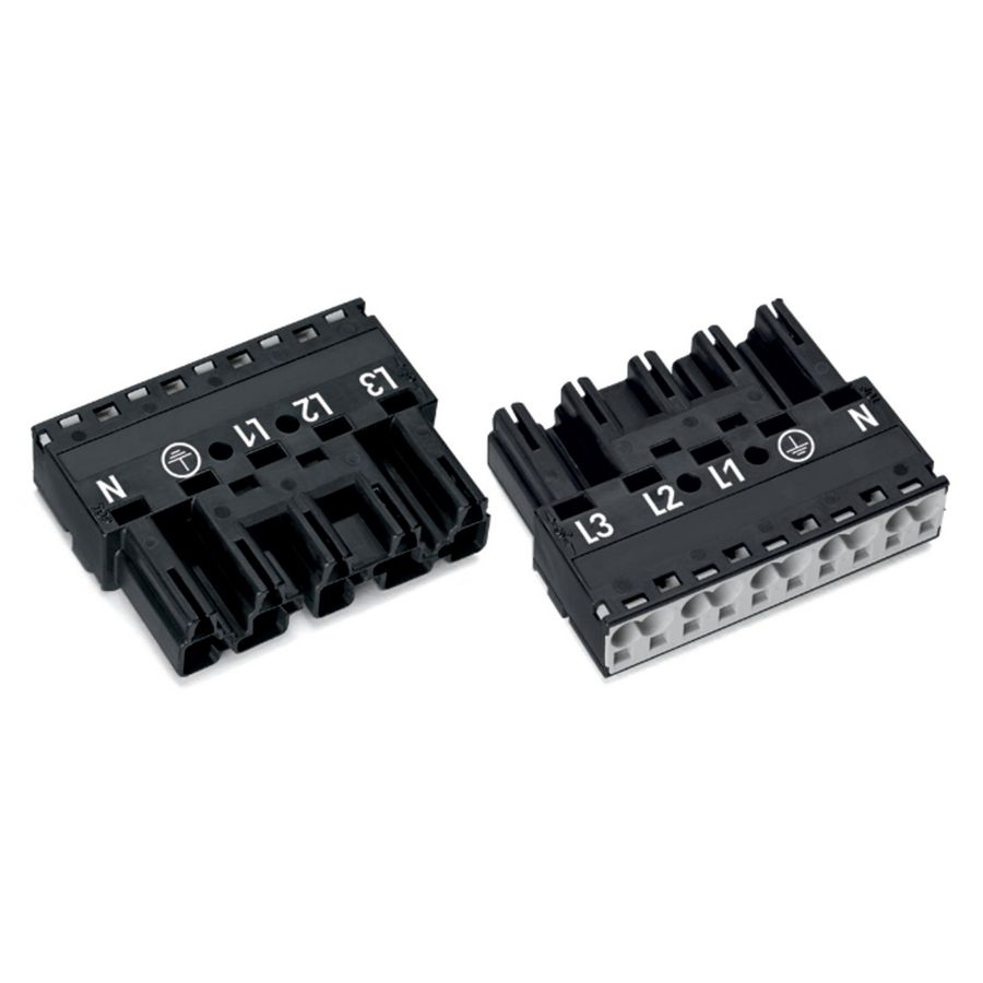 Male 5-polig Cod. A zwart 770-215