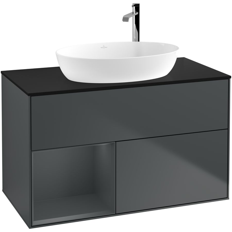 Wastafelonderkast Finion 1000x603x501mm Mid.Blue Matt Lacquer G892HGHG