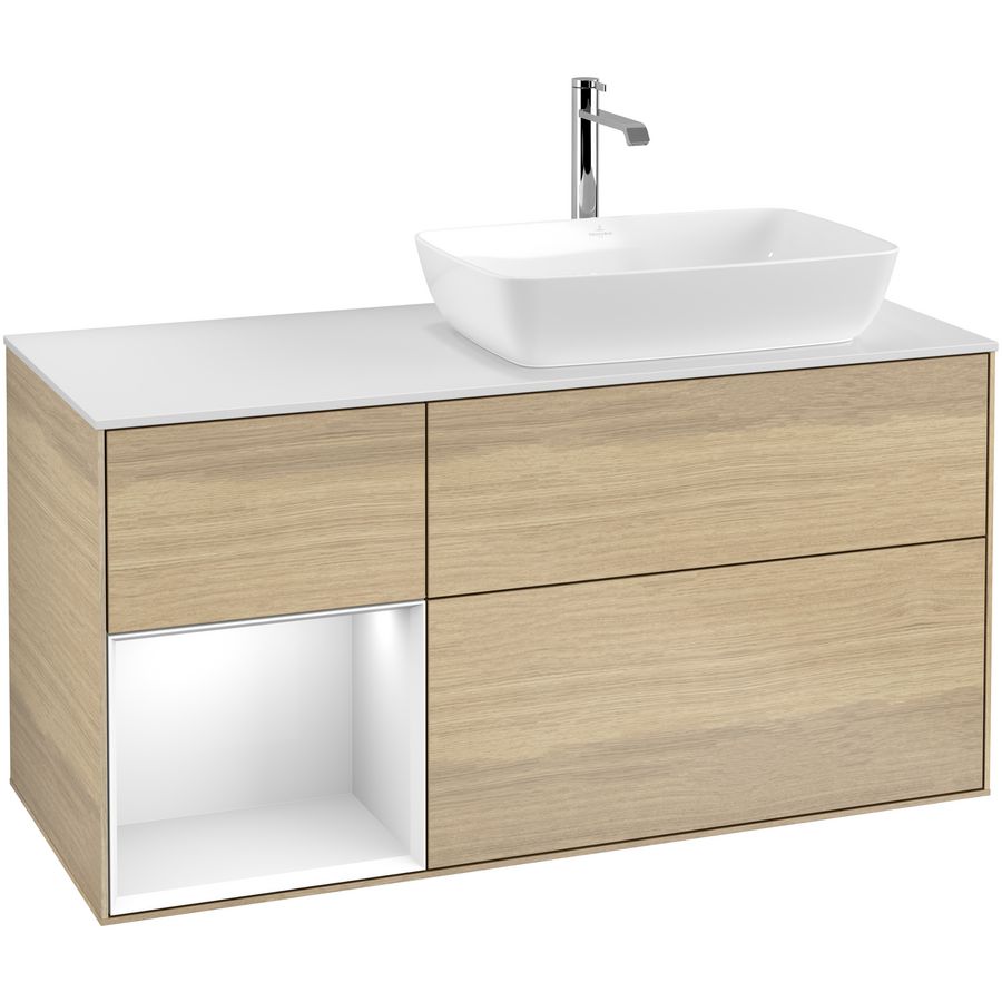 Wastafelonderkast Finion 1200x603x501mm Oak Veneer G801GFPC