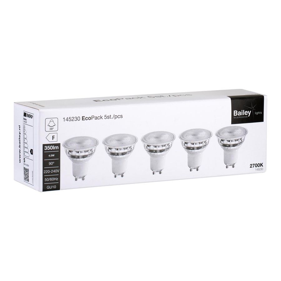 Doos a 5st. LED-lamp EcoPack PAR16 DIM GU10 350lm 827 38D