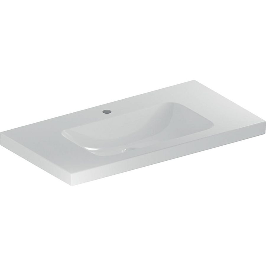 iCon Light wastafel 90x48cm met kraangat zonder overloop / met afleg wit