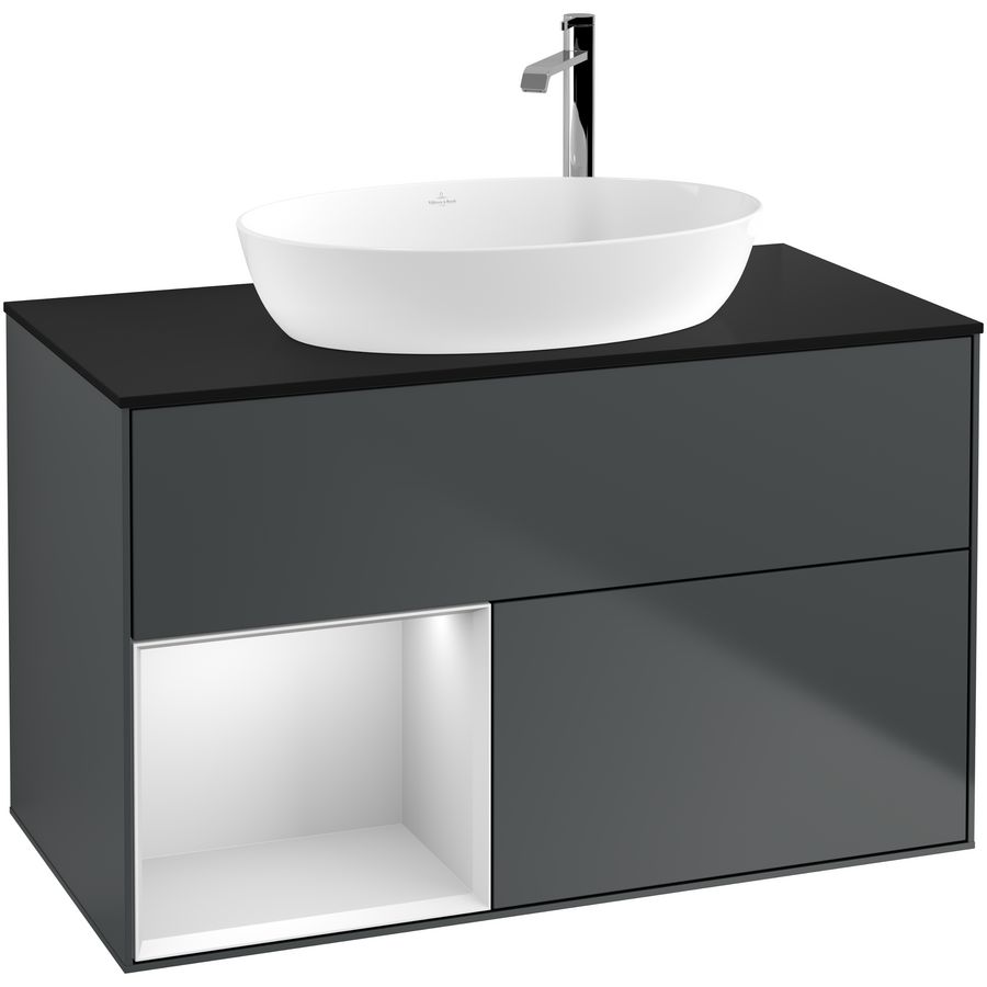 Wastafelonderkast Finion 1000x603x501mm Mid.Blue Matt Lacquer G892MTHG