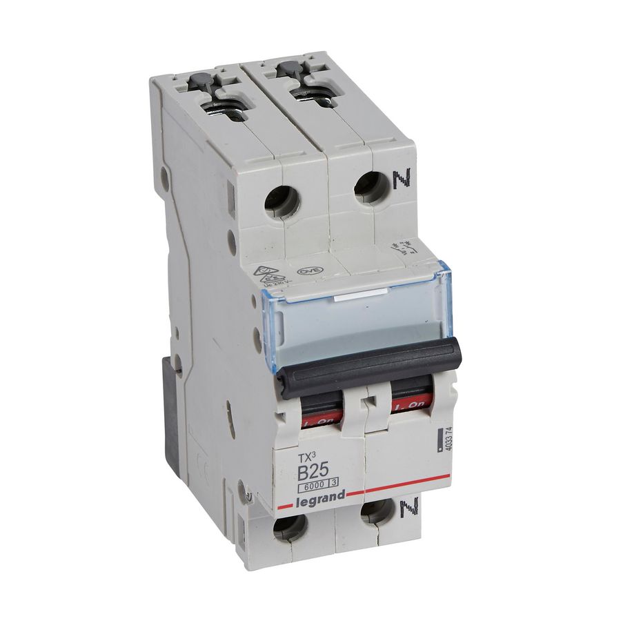 Installatieautomaat MCB TX3 1-polig + Nul B-karakteristiek 25A 6000A