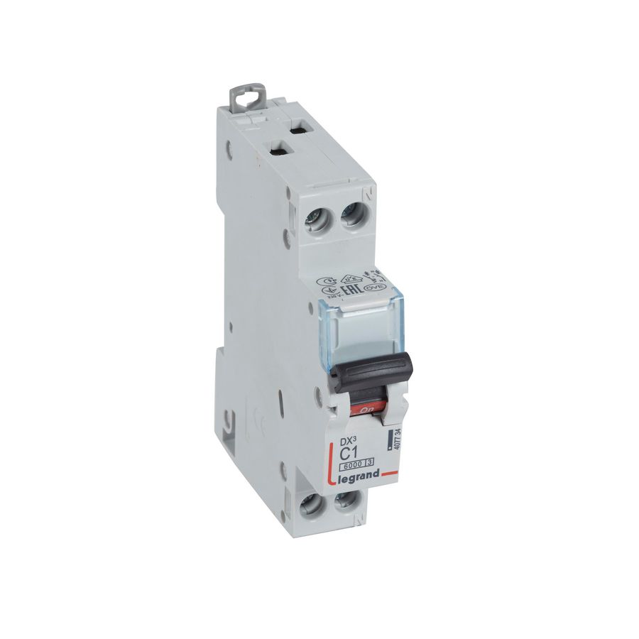 Installatieautomaat MCB DX³ 1-polig + Nul C-karakteristiek 1A 6000A