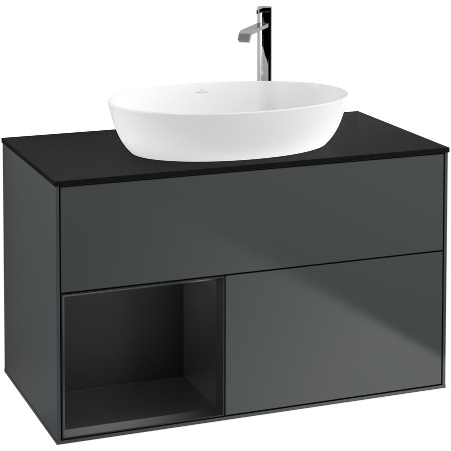 Wastafelonderkast Finion 1000x603x501mm Mid.Blue Matt Lacquer G892PDHG