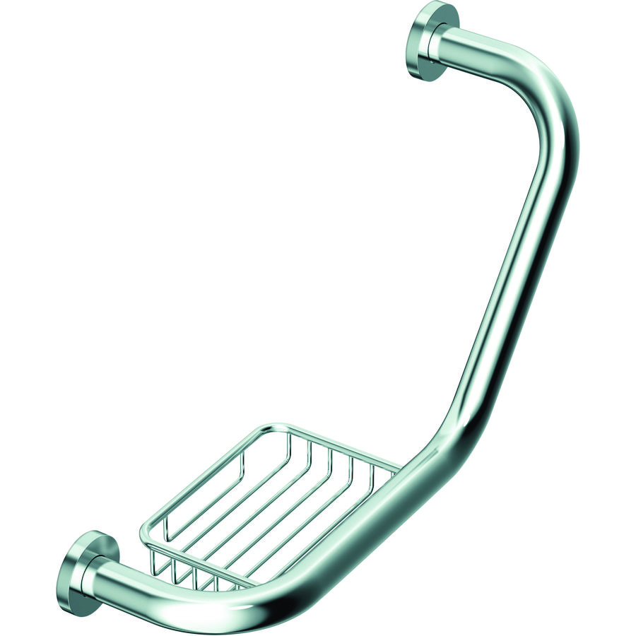 IOM wandgreep v.bad met zeepbakje 420mm chroom