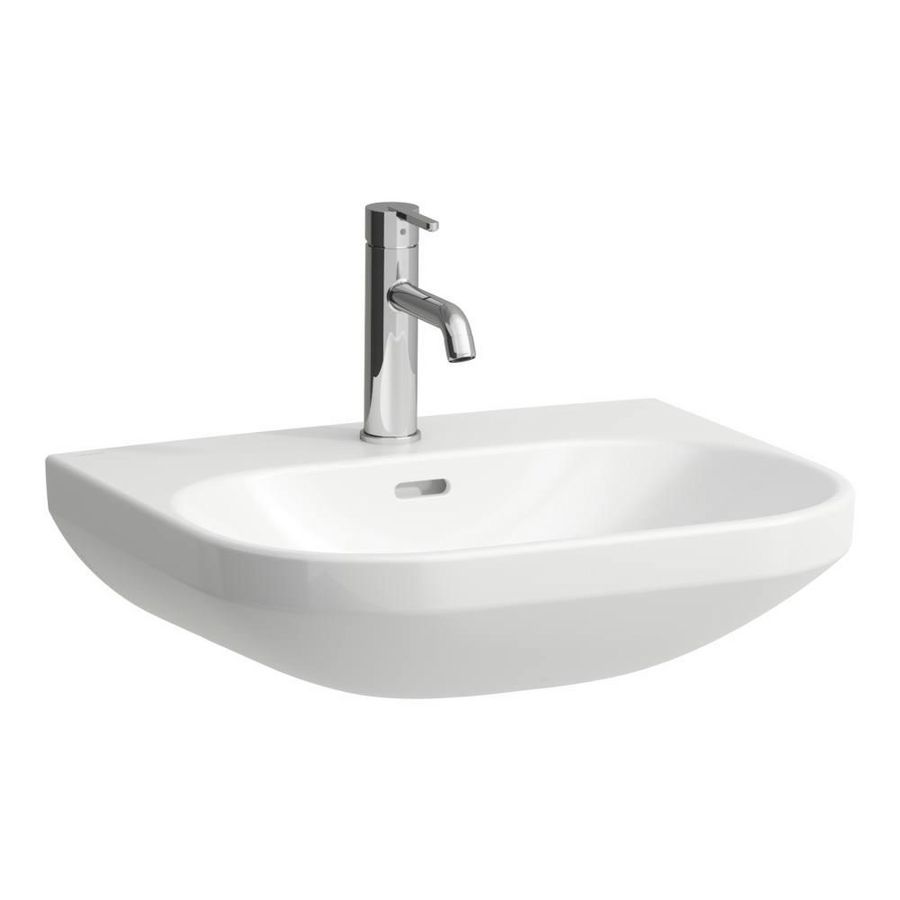 Wastafel LUA 55x46cm met kraangat zonder overloop Lcc wit