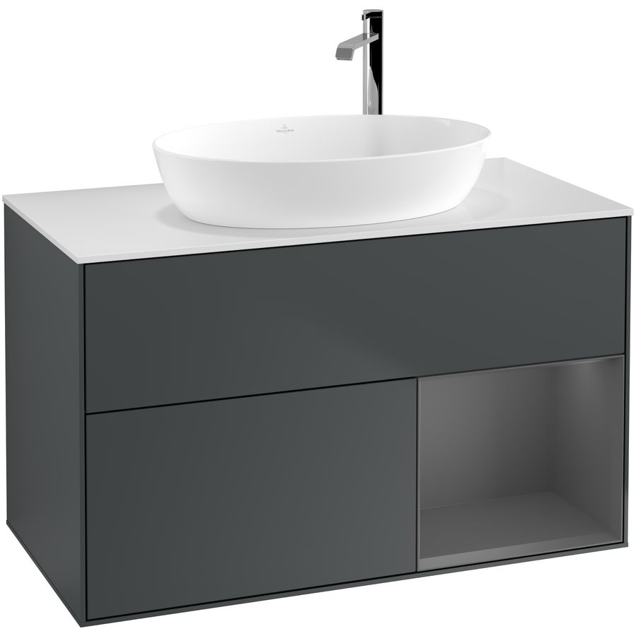 Wastafelonderkast Finion 1000x603x501mm Mid.Blue Matt Lacquer G901GKHG