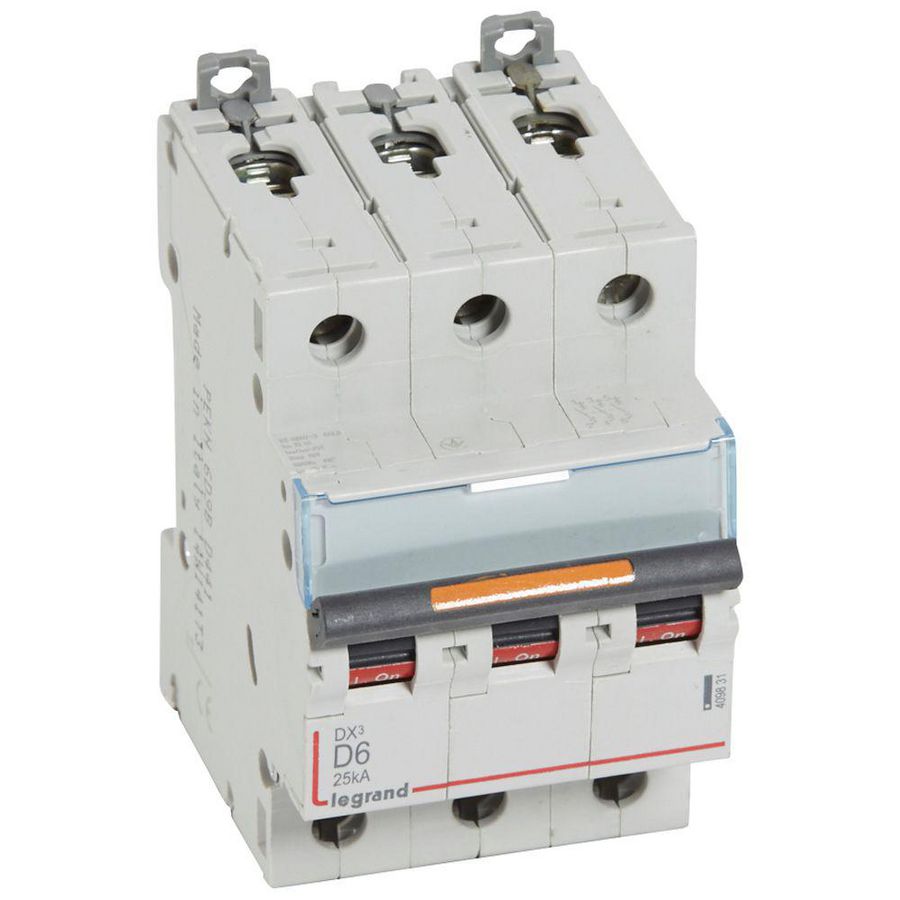 Installatieautomaat 3-polig D-karakteristiek 6A 25kA DX³ DIN