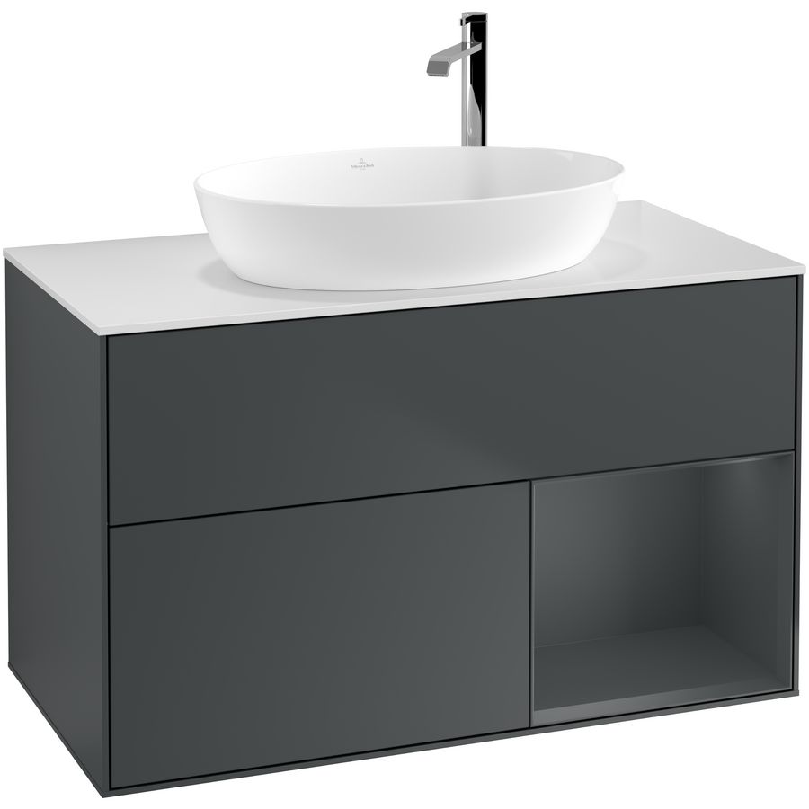 Wastafelonderkast Finion 1000x603x501mm Mid.Blue Matt Lacquer G901HGHG
