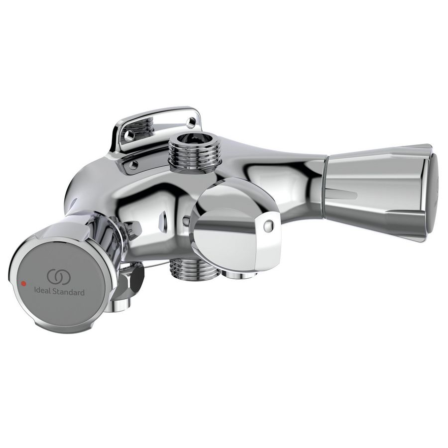 Doucheblokkraan Nimbus II Messing Eco HoH63,5mm OA met omstel chroom