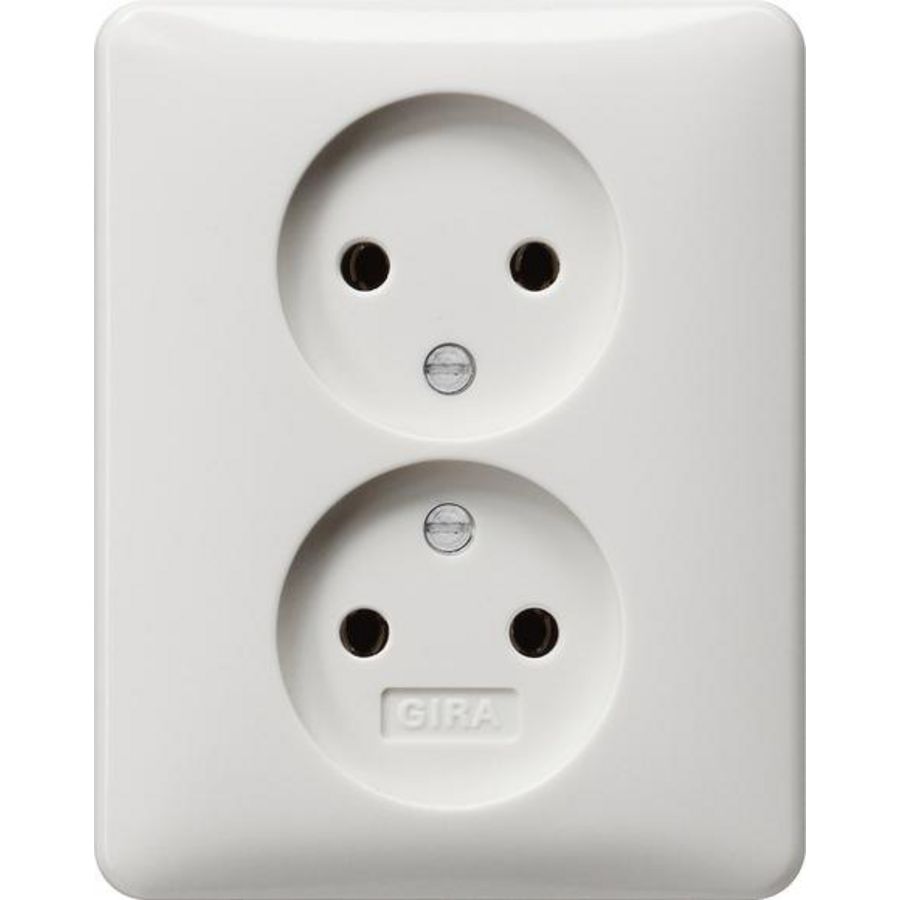 2-voudig wandcontactdoos zonder RA v.afd.pl. STK Gira Standard 55 zuiver wit