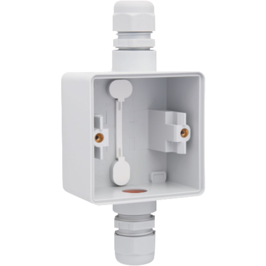 Spuitwaterdichte opbouwdoos 1 functie grijs met M20-ingang boven + onder