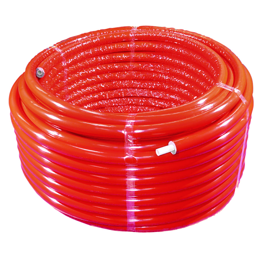 Rol a 50mtr. TIGRIS PEX/AL Buis+ 9mm isolatie rood 16x2mm