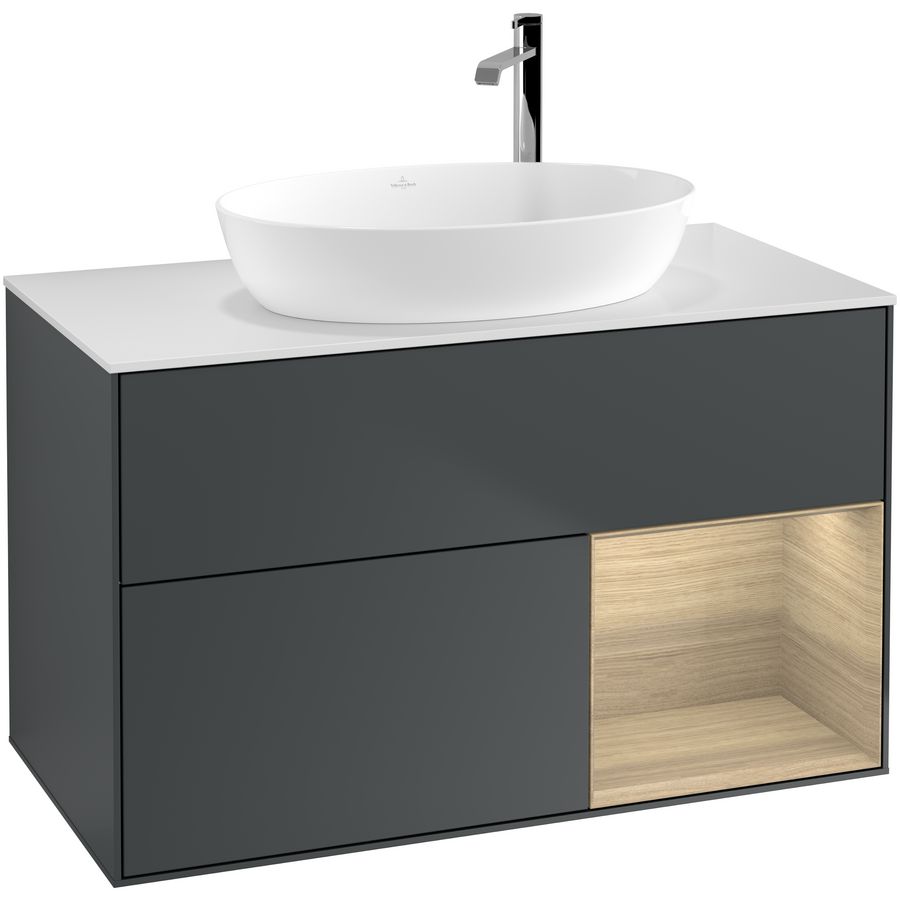 Wastafelonderkast Finion 1000x603x501mm Mid.Blue Matt Lacquer G901PCHG