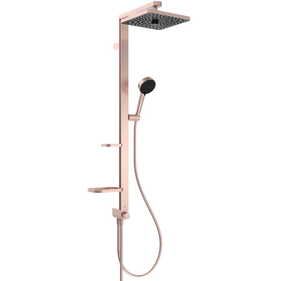 ceratwist alu+ douchesysteem 345x501x1104mm rose afwerking, 12 l/min (3 bar) (vierkant)