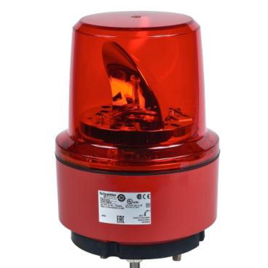 Draaiende spiegel Ø130mm 24V Rood