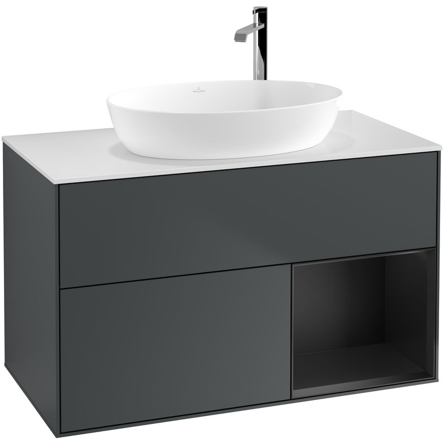 Wastafelonderkast Finion 1000x603x501mm Mid.Blue Matt Lacquer G901PDHG