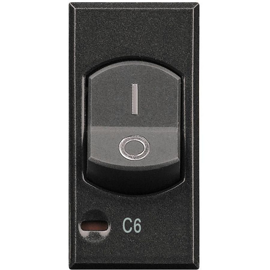 Installatieautomaat 6A 1-polig + Nul 1.5kA 1 module antraciet Axolute