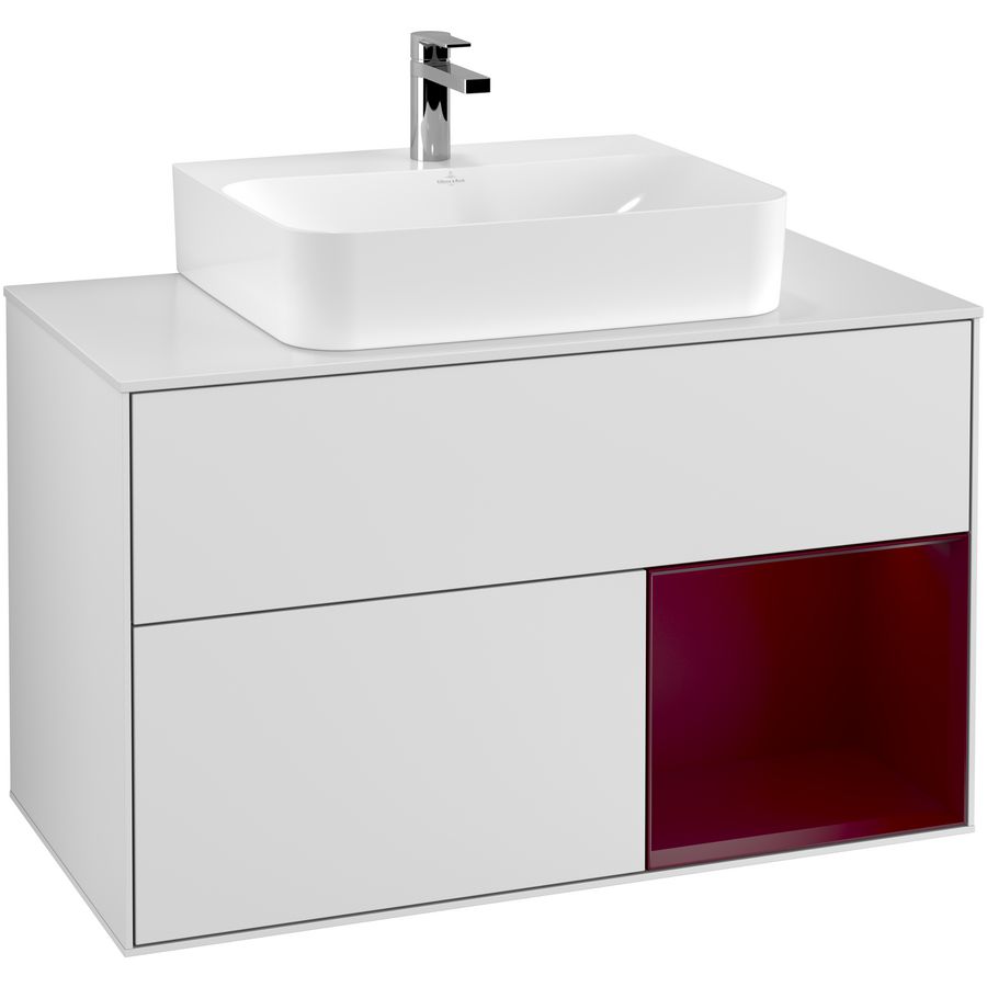 Wastafelonderkast Finion 1000x603x501mm White Matt Lacquer F121HBMT