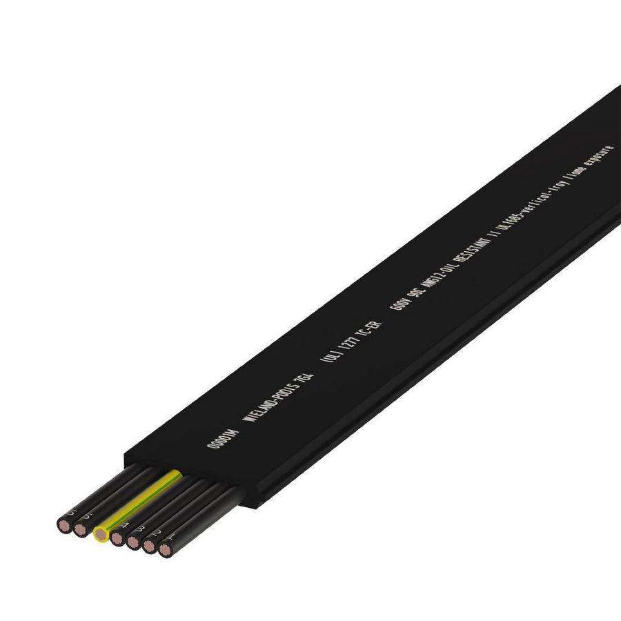 Vlakbandkabel XLPE 7g4 zwart