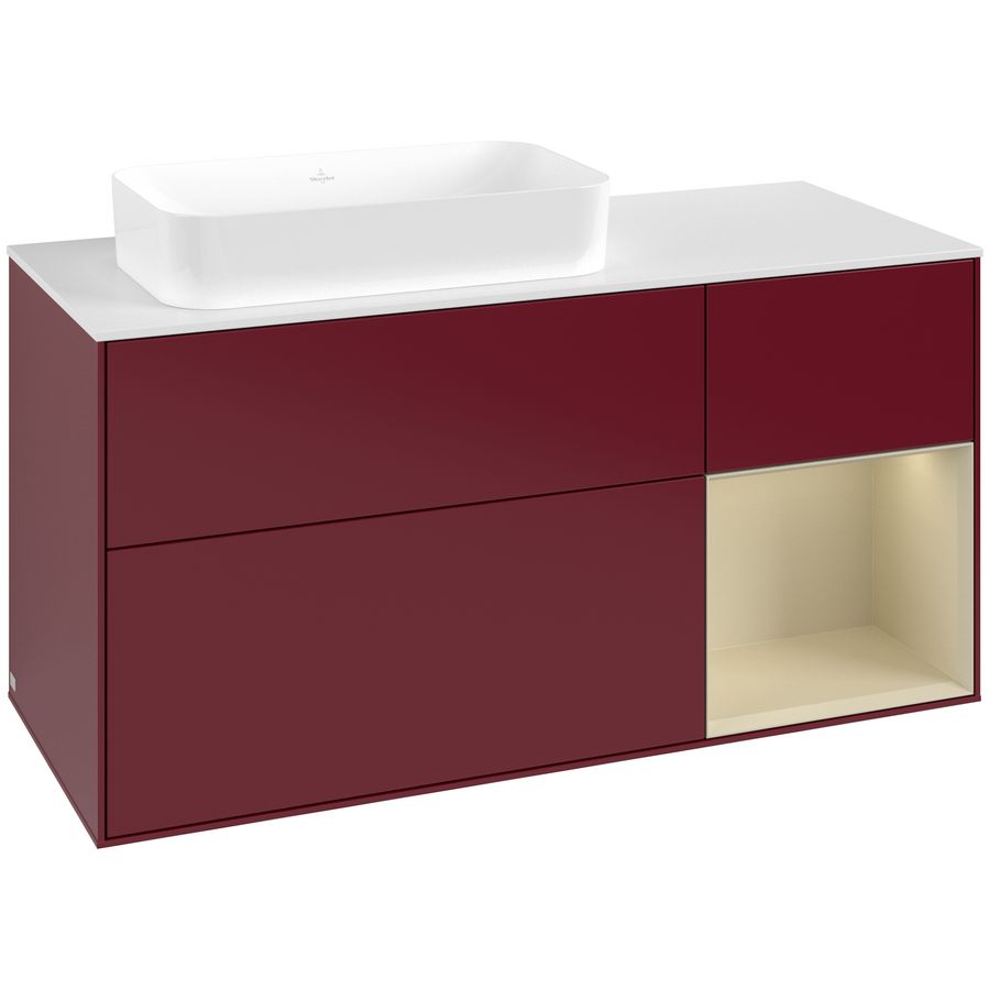 Wastafelonderkast Finion 1200x603x501mm Peony Matt Lacquer G691HJHB