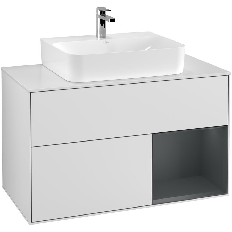 Wastafelonderkast Finion 1000x603x501mm White Matt Lacquer F121HGMT