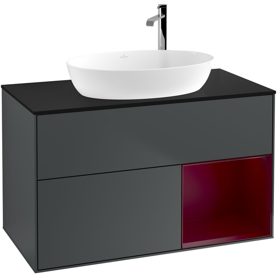 Wastafelonderkast Finion 1000x603x501mm Mid.Blue Matt Lacquer G902HBHG