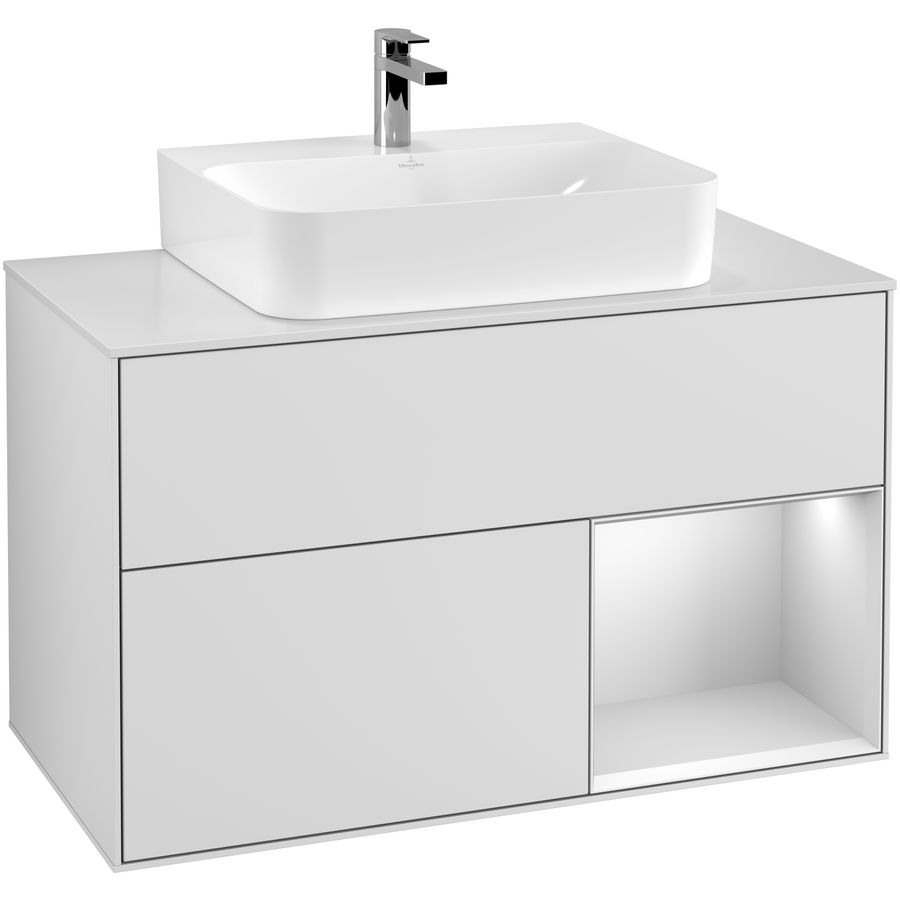 Wastafelonderkast Finion 1000x603x501mm White Matt Lacquer F121MTMT