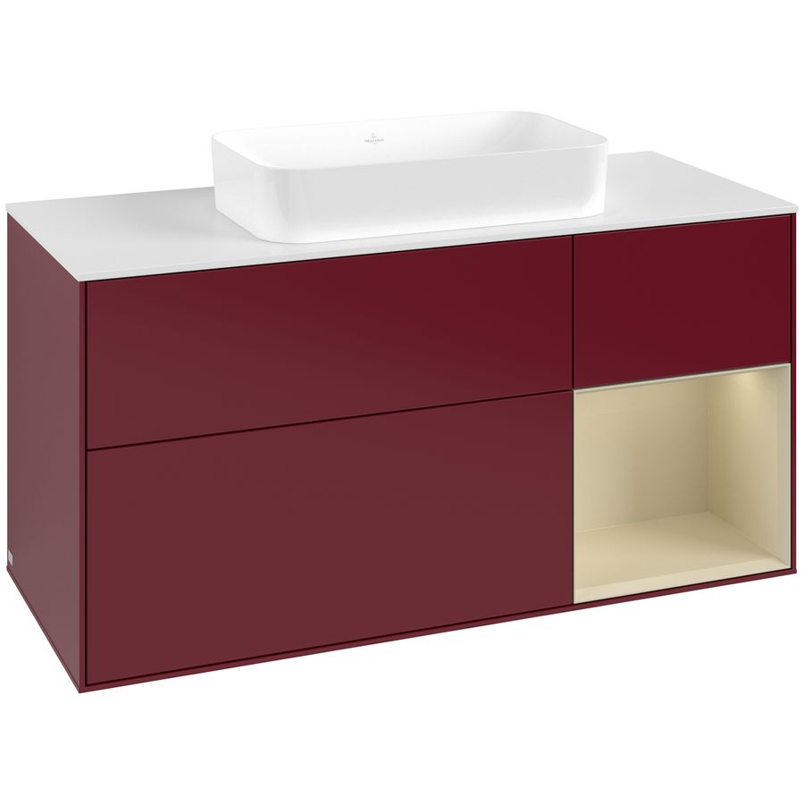 Wastafelonderkast Finion 1200x603x501mm Peony Matt Lacquer G711HJHB