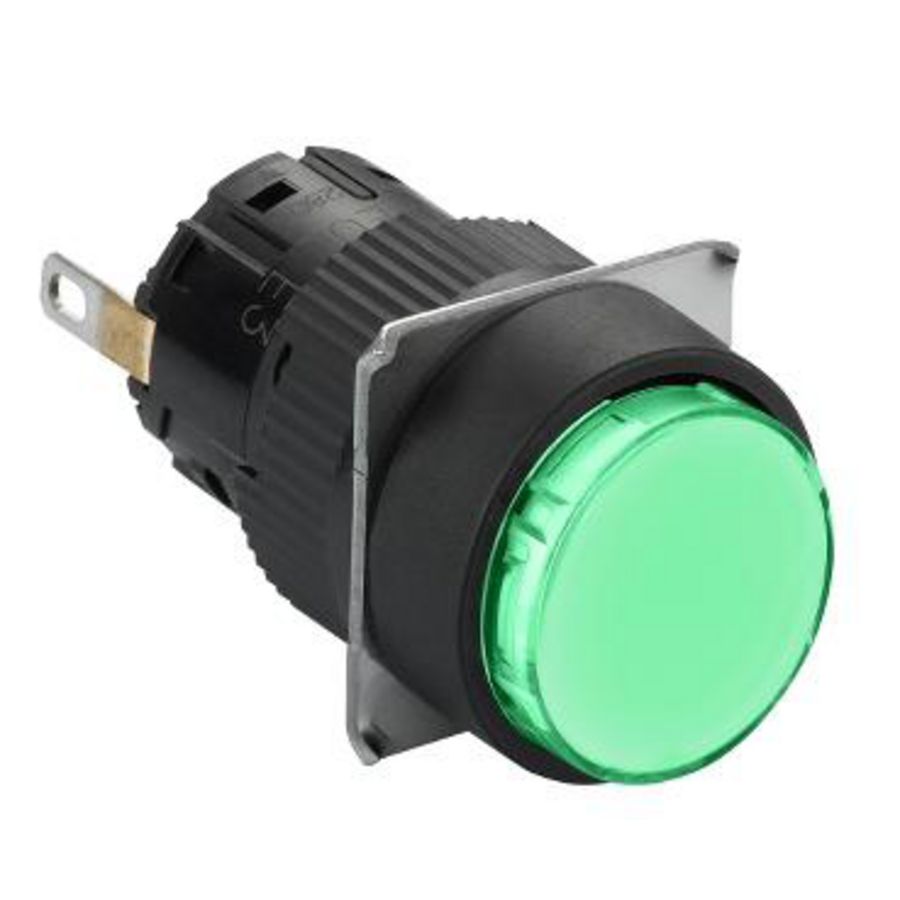 Signaallamp Rond 16mm IP65 LED 24V Connector Groen VVE=5
