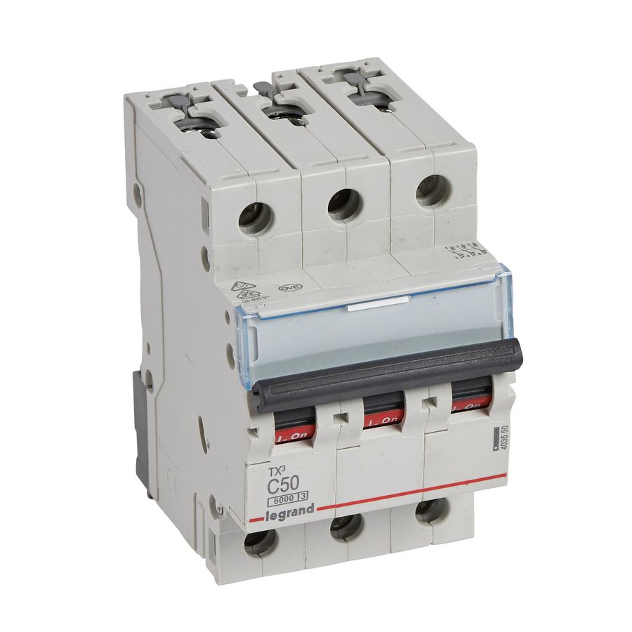 Installatieautomaat MCB TX3 3-polig C-karakteristiek 50A 6000A