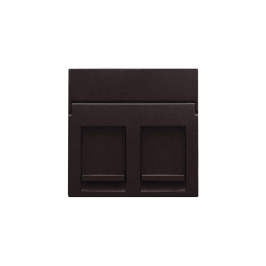 Centraalplaat data 2x RJ dark brown
