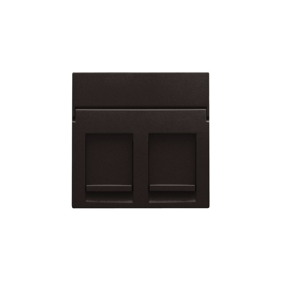 Centraalplaat data 2x RJ dark brown