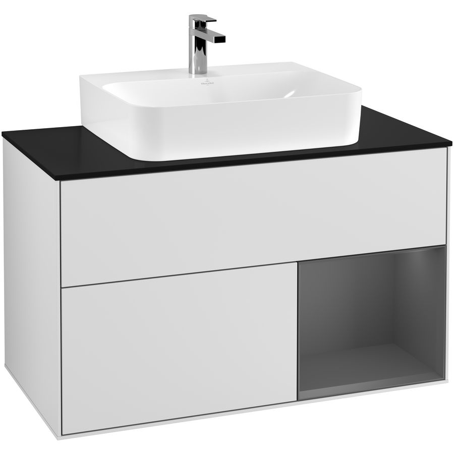 Wastafelonderkast Finion 1000x603x501mm White Matt Lacquer F122GKMT