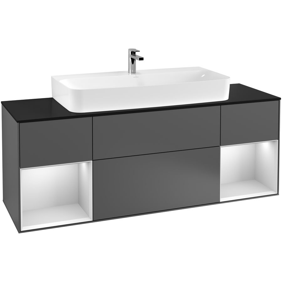 Wastafelonderkast Finion 1600x603x501mm Antr. Matt Lacquer G212MTGK