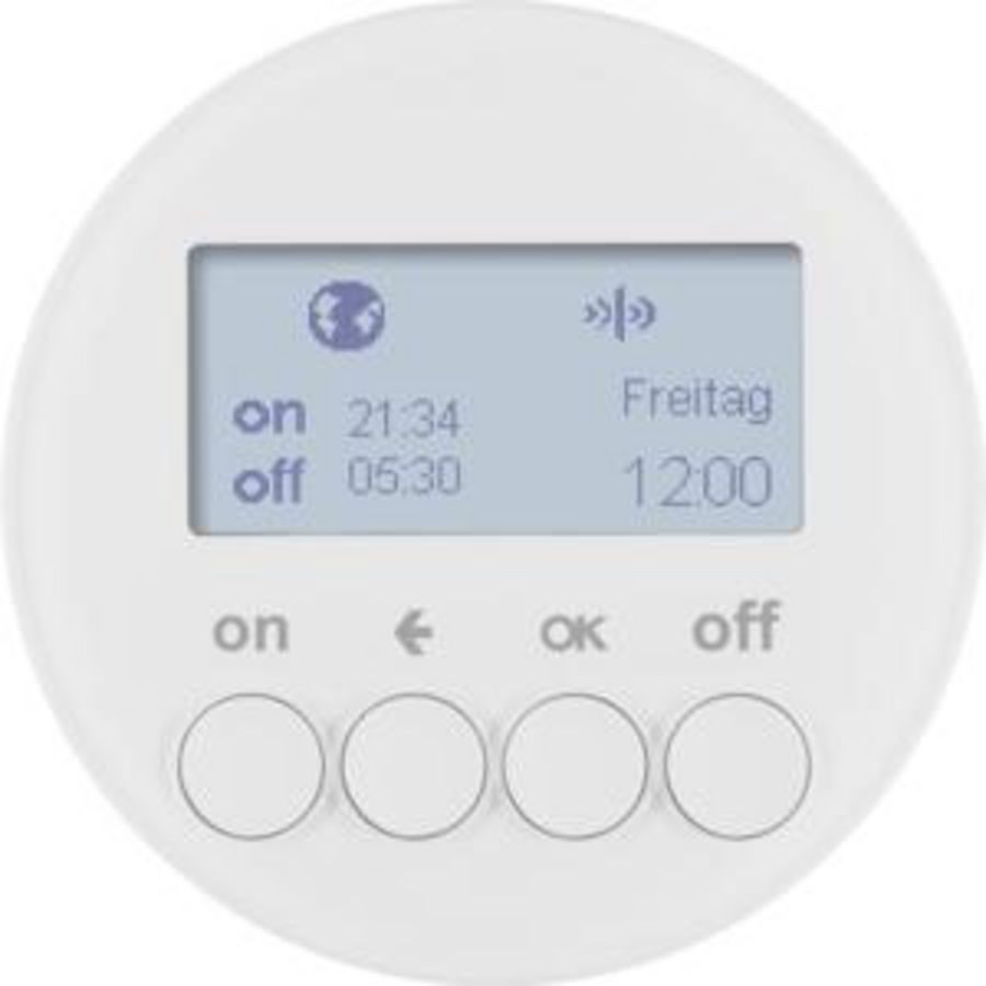 Schakelklok-opzetmod. KNX-RF berker R.1/R.3/R.8 polarwit
