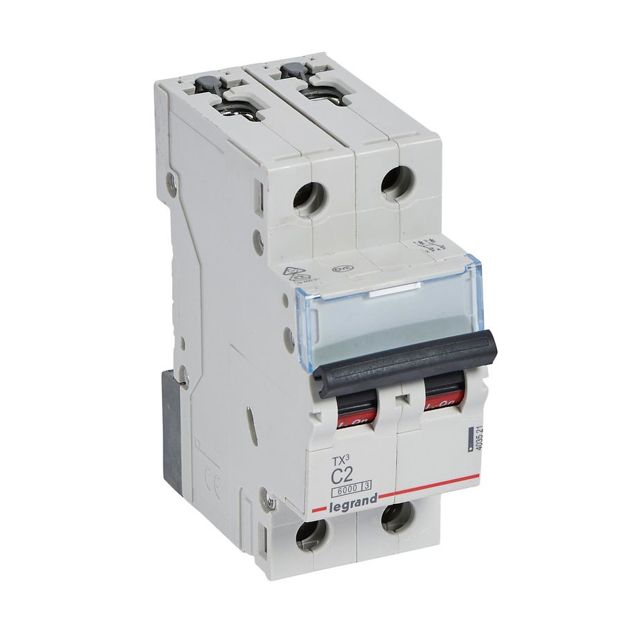 Installatieautomaat MCB TX3 2-polig C-karakteristiek 2A 6000A