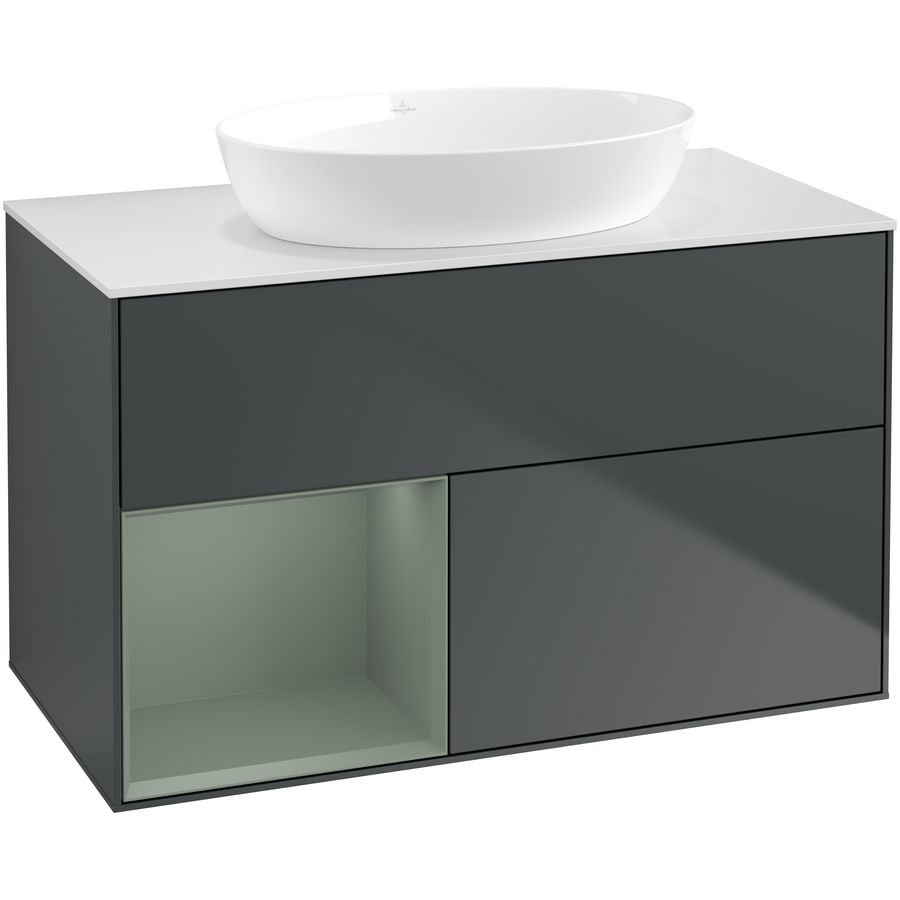 Wastafelonderkast Finion 1000x603x501mm Mid.Blue Matt Lacquer GA11GMHG