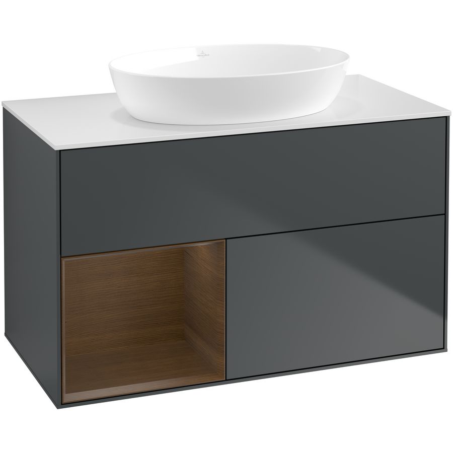 Wastafelonderkast Finion 1000x603x501mm Mid.Blue Matt Lacquer GA11GNHG