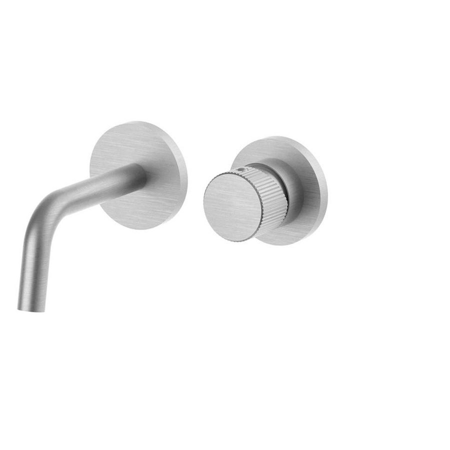 Inbouw wastafelmengkraan+uitloop 175mm 2 rozetten diam.70