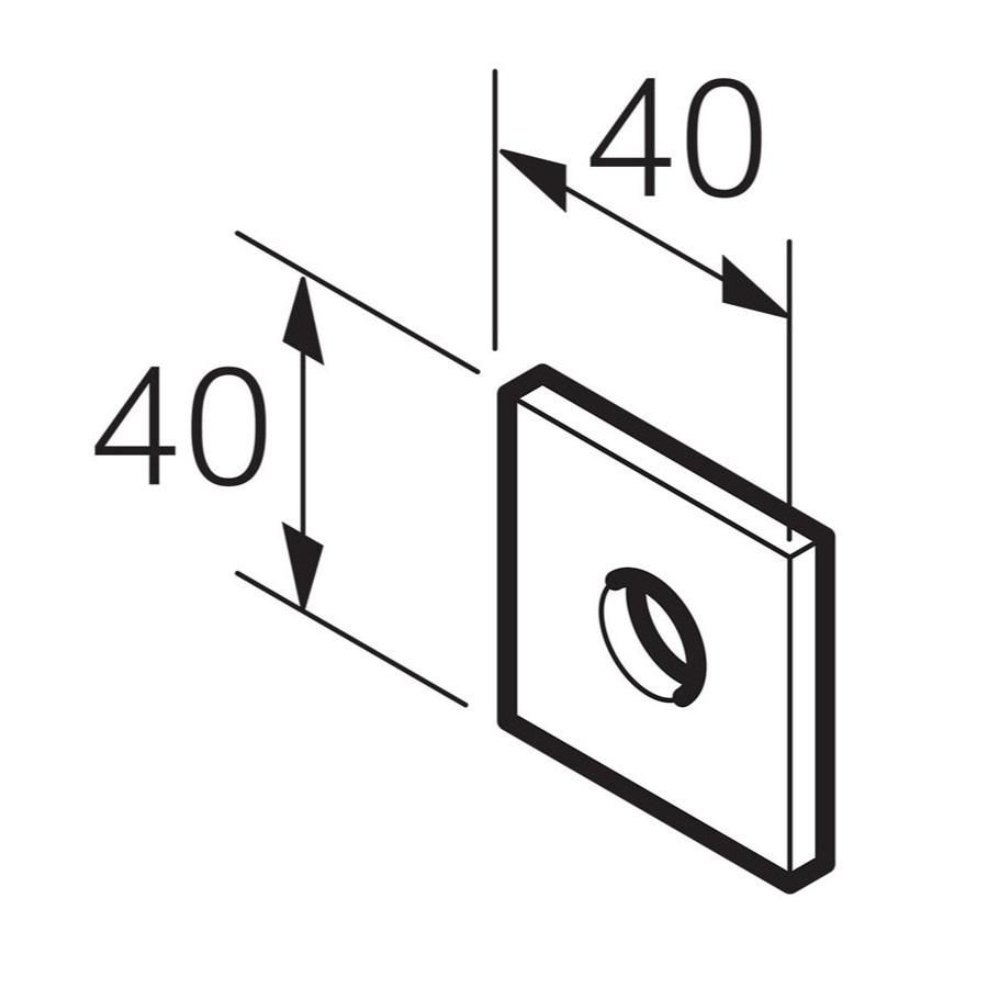 Bevestigingsstrip 1 gats M6 41x40x5 Thvz