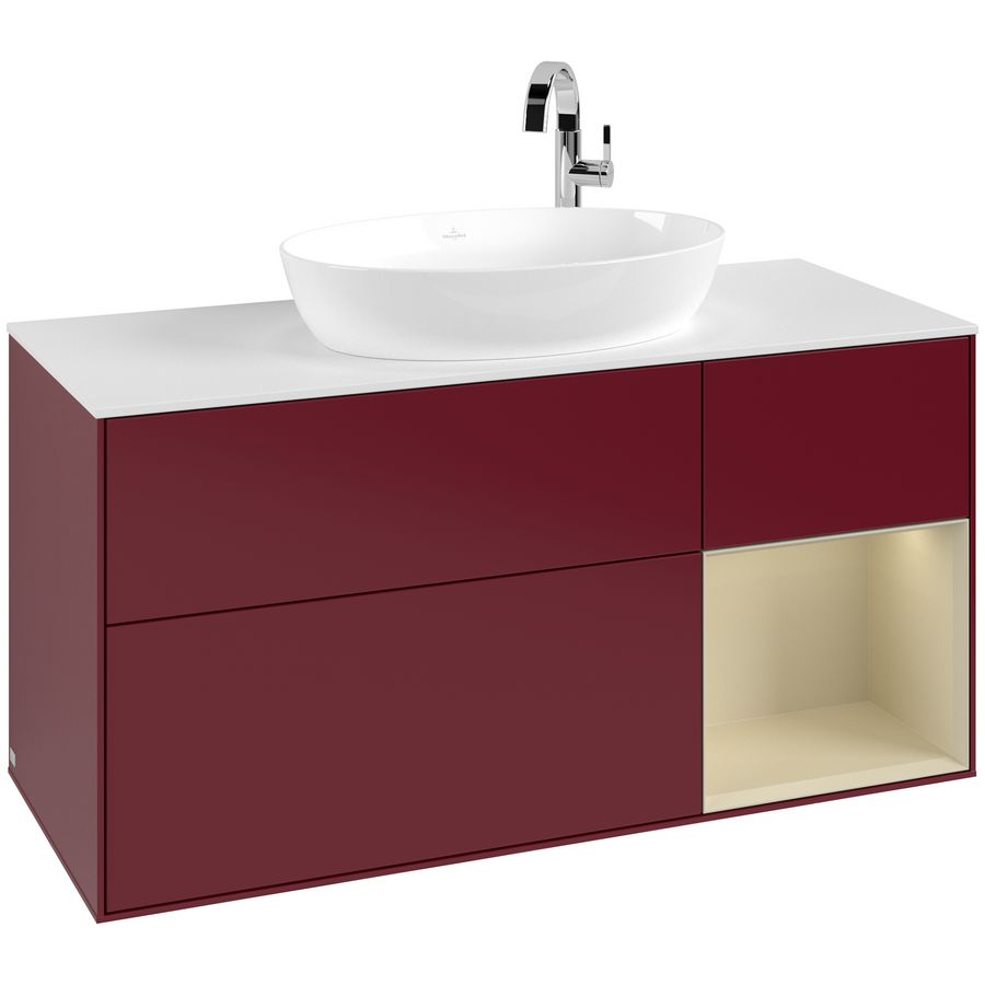 Wastafelonderkast Finion 1200x603x501mm Peony Matt Lacquer G951HJHB