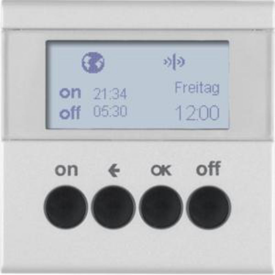 Schakelklok-opzetmod. KNX-RF berker S.1/B.3/B.7 alulook